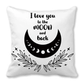 White microfiber pillowcase with I love you to the moon and back and moon phase design - Moon Phase Minimalist Style (28) / 18x18 Inch