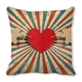 Peach skin pillowcase featuring retro Valentine's Day heart and cupid silhouette design - 18x18 Inch / Vintage Cupid And Red Heart (4)