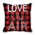 Red and black buffalo plaid Valentine's Day pillowcase with LOVE is in the AIR print - Love in the Air (30)