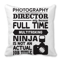 White square peach skin pillowcase with black typography for film photography directors - Photography Director Ninja (11)