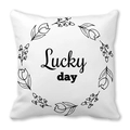Λευκή μαξιλαροθήκη με στεφάνι τουλίπας Lucky Day για διακόσμηση του Αγίου Βαλεντίνου - Στυλ Στεφάνι Τυχερή Μέρα (2) / 45x45 cm