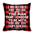 Red and black buffalo plaid LOVE pillowcase with romantic heart design and white text - Gratitude Confession Quote (10)