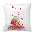 Funda de cojín de San Valentín con hámster acuarela y caja de regalo de corazón - 45x45 cm / Hámster Sosteniendo Caja De Corazón Rojo (7)