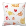Peach skin pillowcase featuring colorful watercolor hearts with wings on white background - Warm Heart with Wings Style (29)