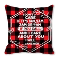 Red and black buffalo plaid pillow cover with white floral frame and quote design - Hexagon Floral Frame (11)