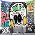 Vintage 90s pop music tapestry with colorful sneakers and headphones for wall decor - 100x70cm / Nineties Pop Style (11)