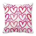 Federa quadrata per cuscino con motivi a cuore rossi e rosa su sfondo bianco - 45cmx45cm / Stile Cuore Rosa Bianco Array