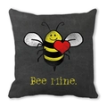 Funda de cojín cuadrada con abeja de dibujos y texto 'Bee Mine' para San Valentín - 45x45 cm / Abeja De Dibujos Animados Bee Mine (10)