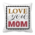 White peach skin pillow case with decorative 'LOVE you MOM' colorful text print - Love You Mom Warm Style (7) / 18x18 Inch