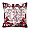 Red buffalo plaid pillow cover with white heart and romantic love quote printed - Love is Not Finding Someone (13)