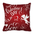 Taie d'oreiller rouge de la Saint-Valentin avec motifs de cœurs et graphismes romantiques - Cœur de Cupidon Rouge (12)