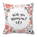 Quadratischer Kissenbezug mit 'Will you Marry me?' Aufdruck zum Valentinstag - Willst Du Mich Heiraten (3)