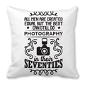 White peach skin pillowcase with black photography quote for 70th birthday gift - Seventies Photography Theme (20)