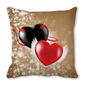Valentine's Day pillowcase featuring creative angel and demon heart designs on peach skin fabric - 45x45cm / Angel and Devil Hearts (13)