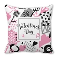 Valentine's Day throw pillow cover featuring pink heart graffiti and artistic lettering - Valentine Day Modern Graffiti (5)