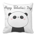 Valentine's Day panda peach skin pillowcase with minimalist heart panda and black text - Panda Script Valentine (16)