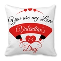 White square peach skin pillowcase with red hearts and You Are My Love print - You are my Love Valentine's Style (12) / 18x18 Inch