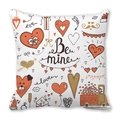 Valentine Peach Skin Linen pillowcase with Be Mine and Love hand-drawn doodle patterns - Truck and Envelope Graffiti (7)
