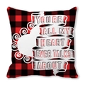 Red and black buffalo plaid heart pillow cover with romantic You're All My Heart text - Home Heart (9)