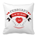White square peach skin pillowcase with red heart and wings for Valentine's Day - Valentine's Day Heart Calendar Style (13) / 18x18 Inch