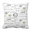 White peach skin pillowcase with Love You Forever prints and romantic heart motifs - Black and Green Romantic Print Style (7)