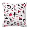 Federa di San Valentino con cuori rossi e icone romantiche disegnate a mano - Stile Elementi Disegnati a Mano Romantici (1)