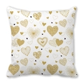White peach skin pillowcase featuring gold and black heart patterns for Valentine's Day - Black and Gold Textured Heart Style (9)