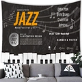 Jazz music festival wall tapestry with orange lettering and piano keys background - 100x70cm / Jazz Music Festival (8)