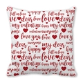 Federa in pelle di pesca con cuori rossi e stampe di testi romantici per San Valentino - Stile di Saluto Rosso All-over (4)