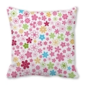 Peach skin pillowcase featuring a vibrant dense floral pattern on a clean white background - Colorful Fresh Floral Style (5)