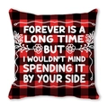 Red and black buffalo plaid pillowcase with white romantic quote for Valentines Day - Forever Side (14)