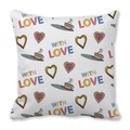 Valentine's heart and coffee cup pattern peach skin pillowcase with With Love print - Colorful Coffee and Heart Style (14)