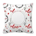 Valentine's Day peach skin pillowcase featuring red love text and heart patterns - Red Heart and Laurel Style (7)