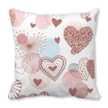 Square peach skin pillowcase with watercolor heart patterns and colorful dots - Pink and Blue Watercolor Heart Style (15)