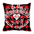 Pinky swear graphic and heart print on red and black buffalo plaid peach skin pillowcase - Pinky Swear Drawing (26)