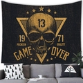Vintage rock skull tapestry with golden star patterns for stylish home wall decor - Peach Skin / 150x100cm / Retro Rock Skull Style (4)