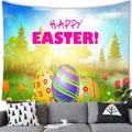 Arazzo pasquale con uova colorate e scritta Happy Easter per decorazione murale - Stile 7