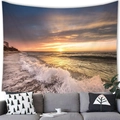 Sunset beach scenery tapestry hanging over a sofa for cozy indoor home decoration - Soft Sunset Beach (4) / 150x100(Peach Skin)