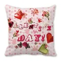 Peach skin linen Valentine's Day pillowcase with pink flowers and rose hearts - Roses Red Heart Valentine Day (19)