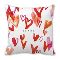Federa rosa con cuori acquerello e stampa Be Mine per la festa di San Valentino - 45cmx45cm / Stile Cuore Acquerello Be Mine Bianco