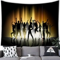 Easter dancer silhouette wall tapestry in black and gold finish for room decoration - Peach Skin / 150x100cm / Stage Dancer Silhouette Style (1)