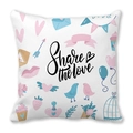Share the Love Peach Skin Square Pillow Case with Romantic Cartoon Illustrations - Share the Love Cartoon Illustration (21)