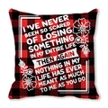 Red and black buffalo plaid pillowcase with white inspirational quote and floral art - Cherish Quote (21)