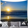 Sunset beach scenery wall tapestry for living room wall decoration hanging above a sofa - Sunset Seaview (3) / 100x70(Peach Skin)