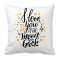 Square pillowcase featuring I love you to the moon and back print with stars and moon - Starry Sky Moon and Back (22)