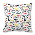Peach skin pillow cover featuring colorful Love letters and heart print for Valentine Day - Multilingual All-over Love Style (14)
