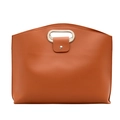 Borsa porta PC marrone caramello con manico ovale in metallo e chiusura magnetica - Marrone Giallastro