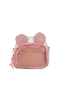 Rosafarbene Umhängetasche mit Hasenohren, Sternmuster und Netztasche für Mädchen - Rosa
