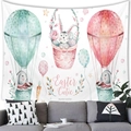 Easter watercolor tapestry featuring bunnies in hot air balloons over a sofa - 150x100cm / Hot Air Balloon Bunny Style (6)