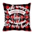 Buffalo plaid decorative pillowcase with romantic white typography on peach skin fabric - Artistic Heart Quote (25)